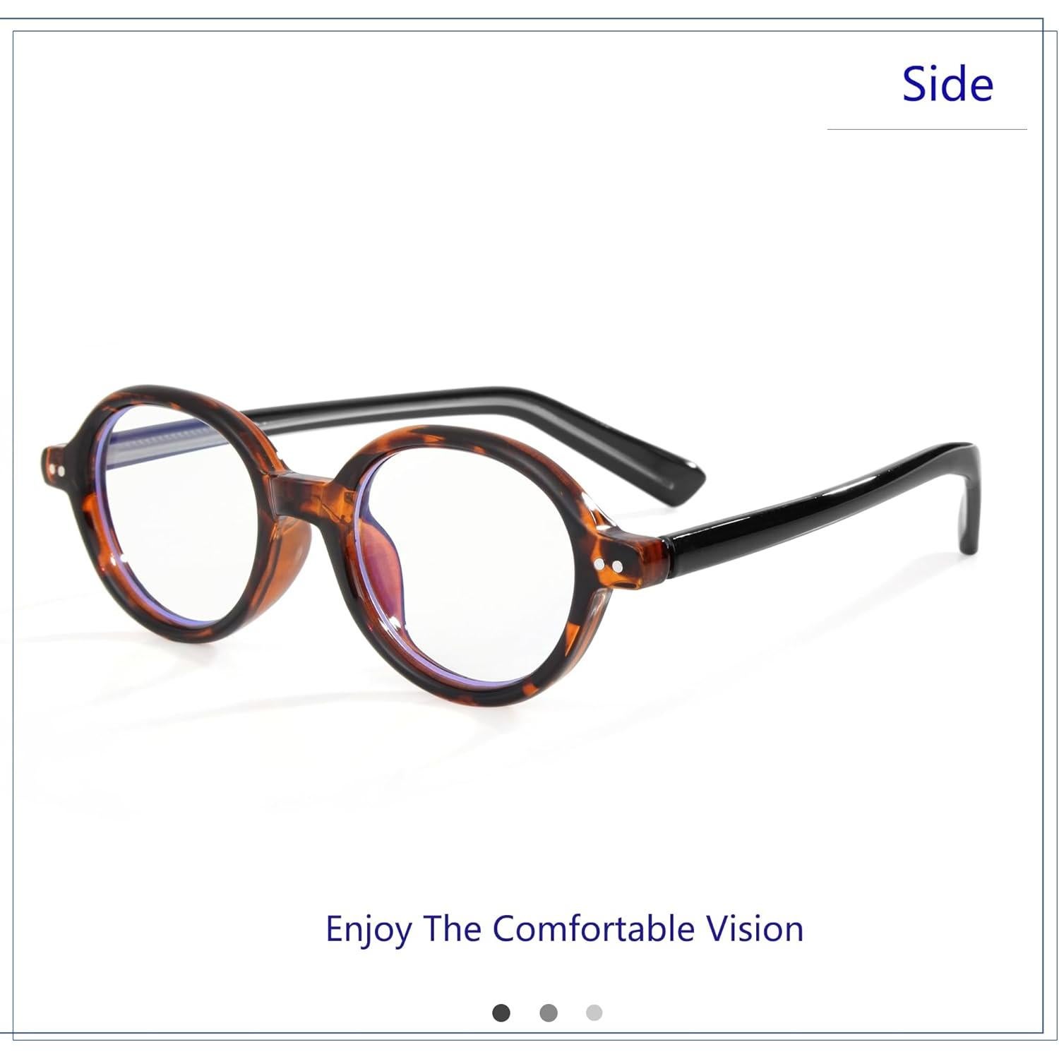 Gafas Redondas Vintage Anti Luz Azul Unisex A05 Leopardo