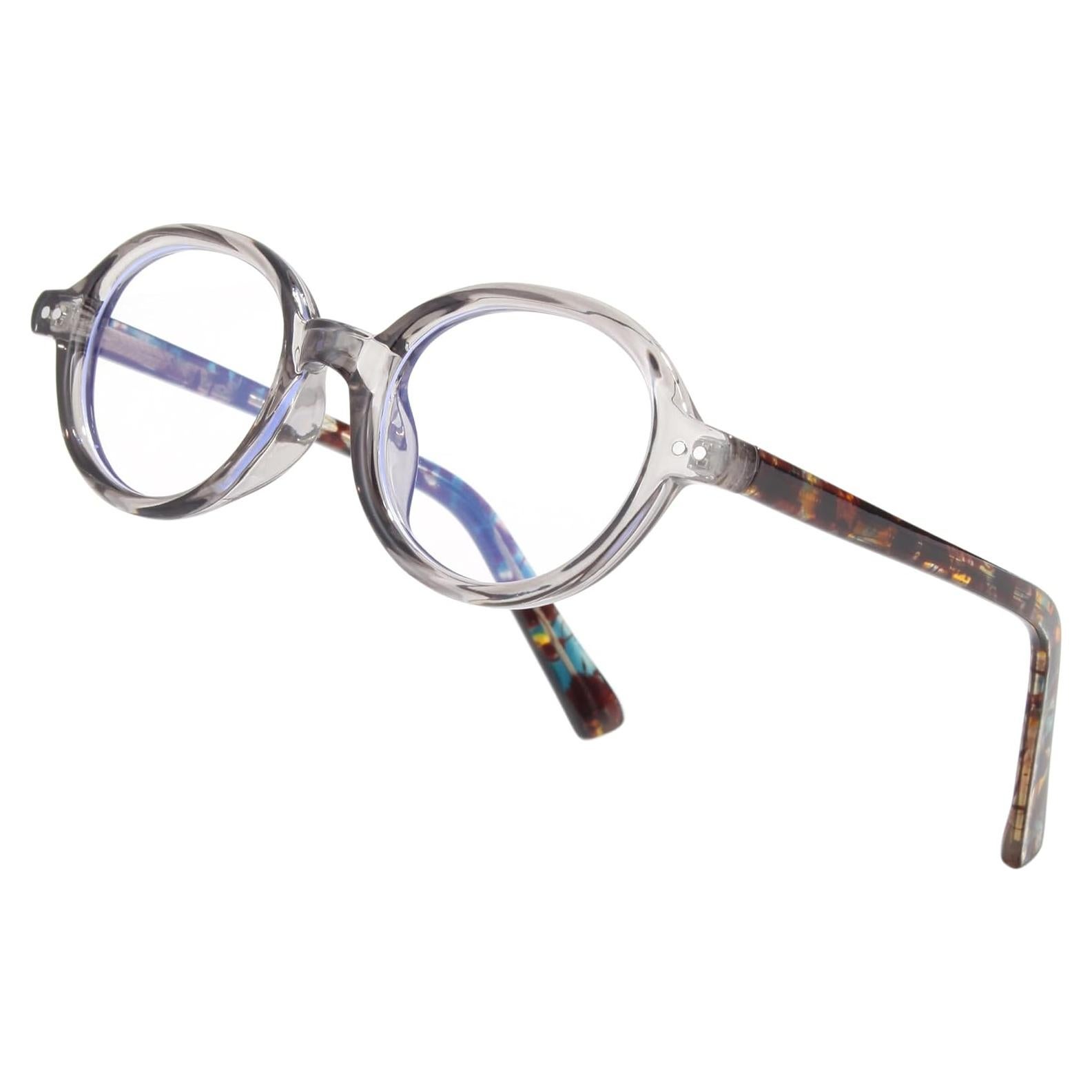 Gafas Redondas Vintage Anti Luz Azul Unisex A07 Gris