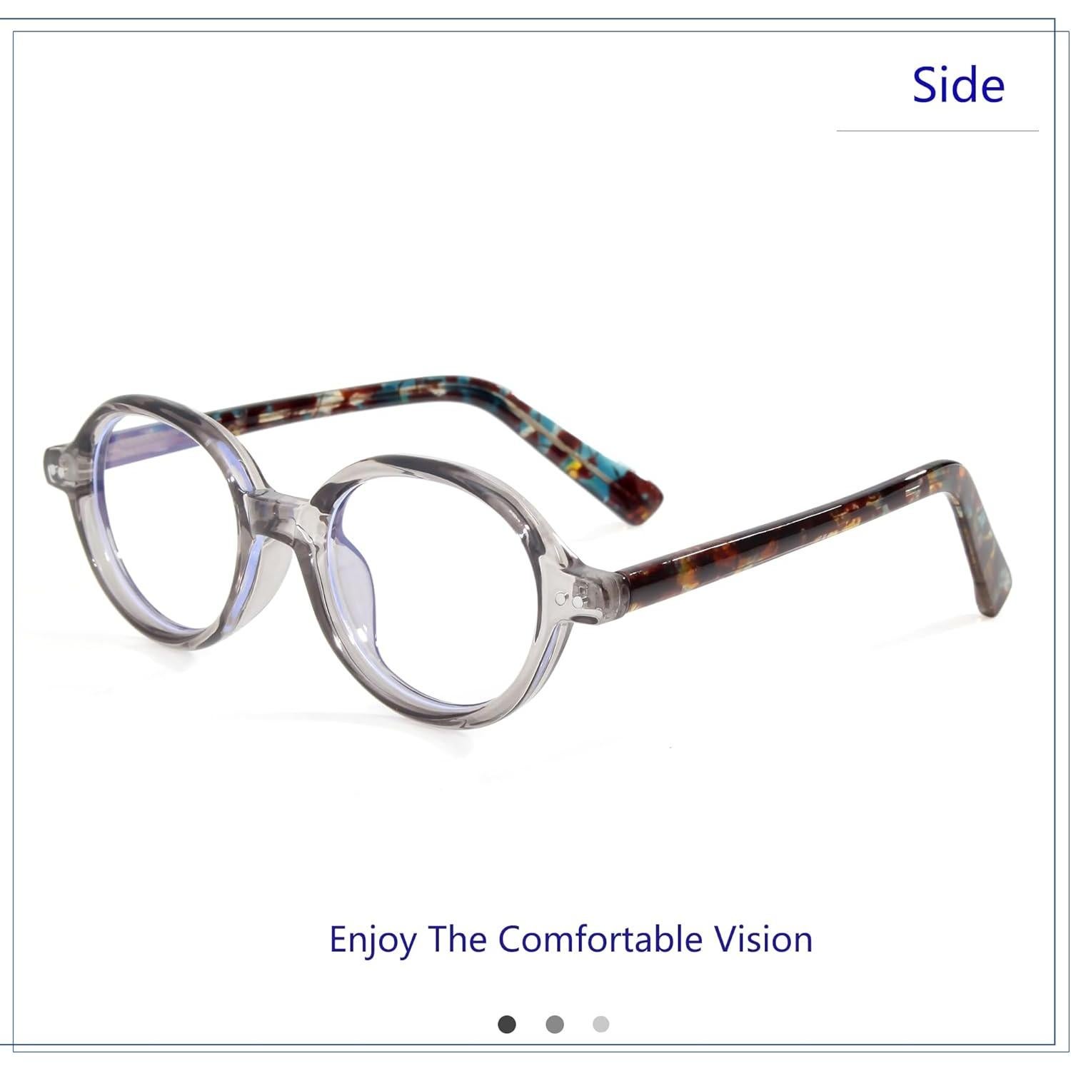 Gafas Redondas Vintage Anti Luz Azul Unisex A07 Gris