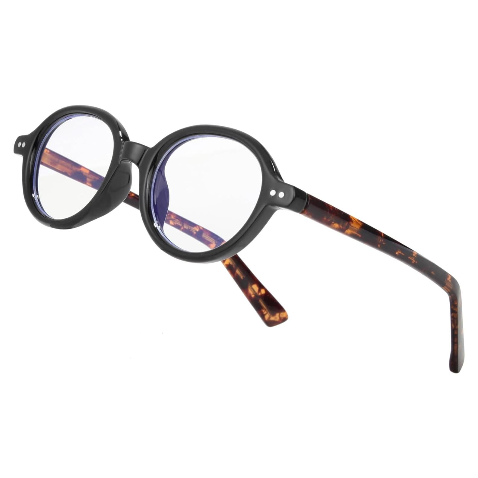 Gafas Redondas Vintage Unisex Anti Luz Azul Marco Negro