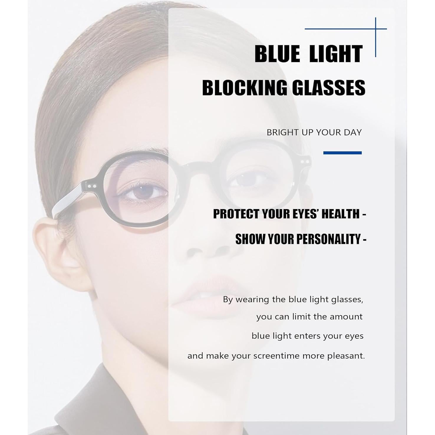 Gafas Redondas Vintage Unisex Anti Luz Azul Marco Negro