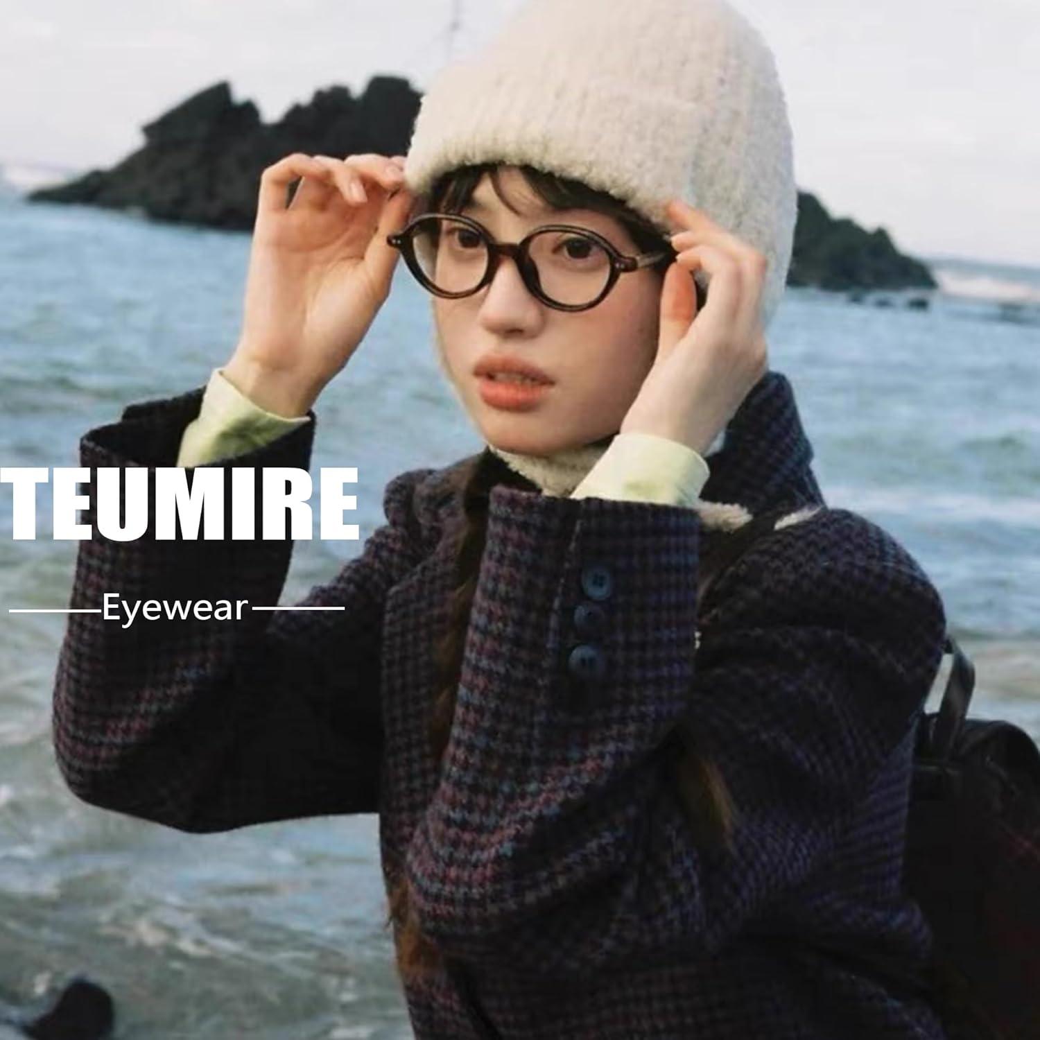 Gafas Redondas Vintage Anti Luz Azul Unisex Marco Negro