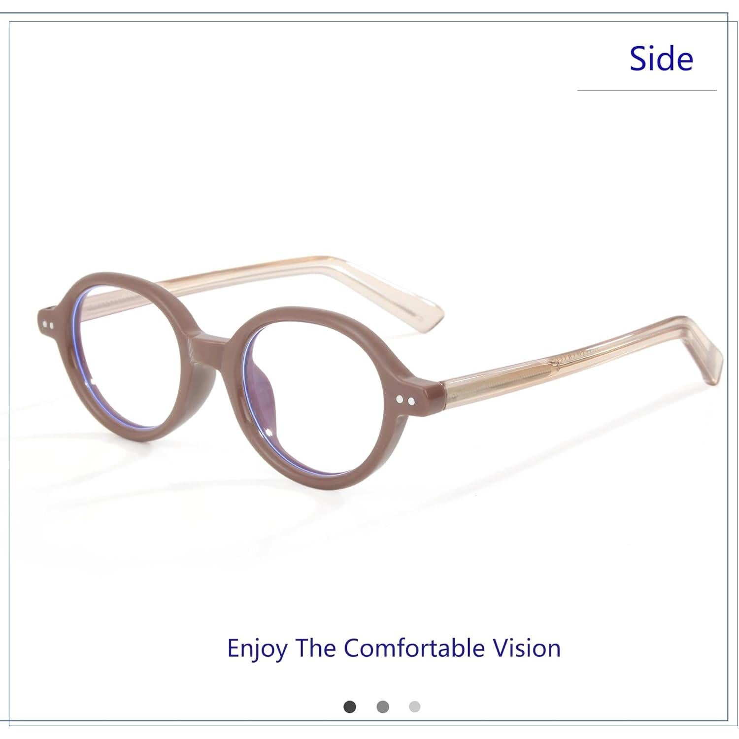 Gafas Redondas Vintage A03 Marrón Anti Luz Azul Unisex