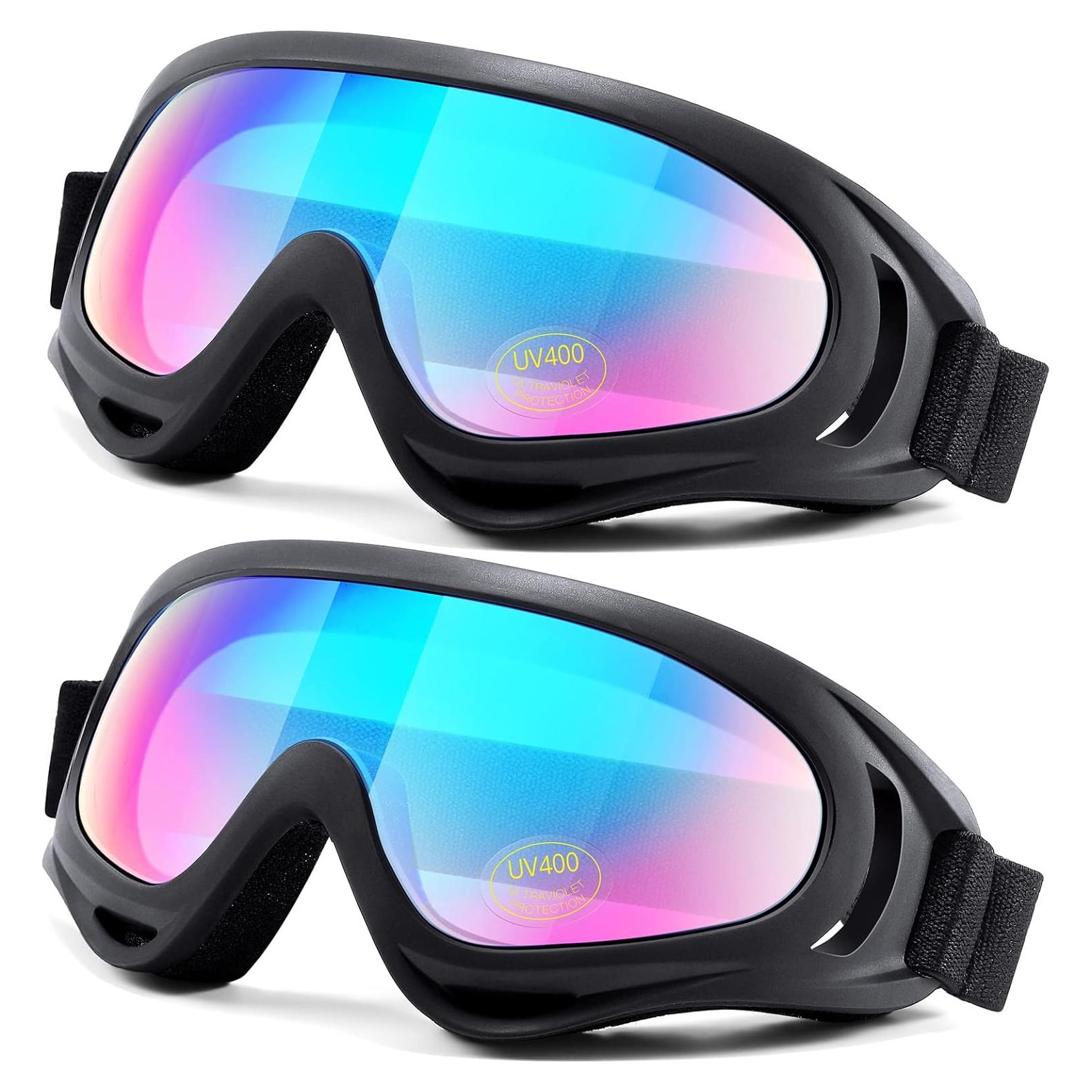 Gafas de Motocicleta LOEO 2 Paquete Antiviento y Antipolvo