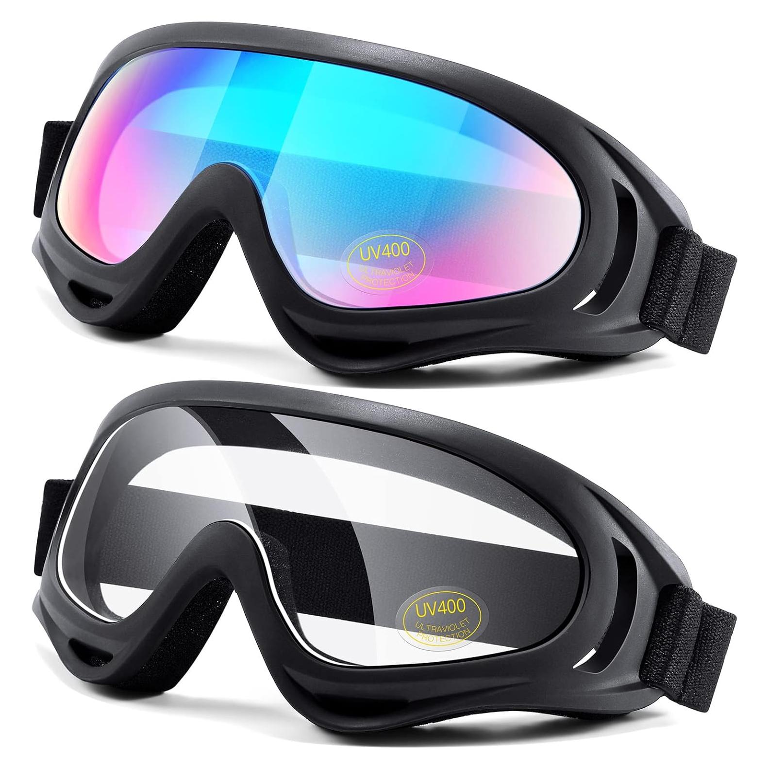 Gafas de Motocicleta LOEO 2 Paquete Antiviento y Antipolvo