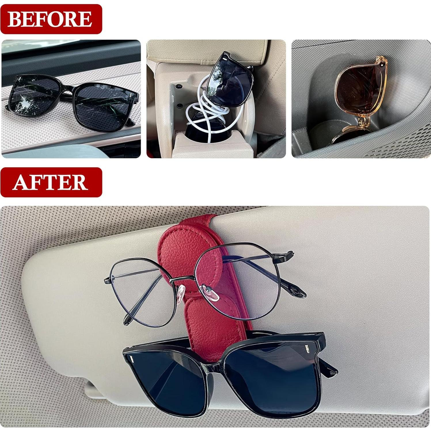 KIWEN Soporte de Gafas de Sol Rojo 2 Pack Magnético