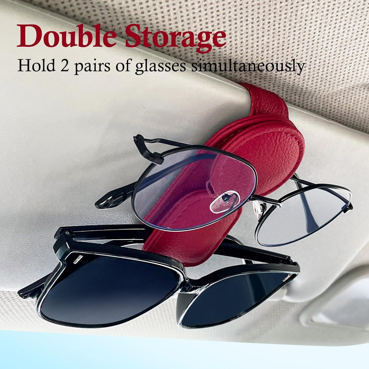 KIWEN Soporte de Gafas de Sol Rojo 2 Pack Magnético