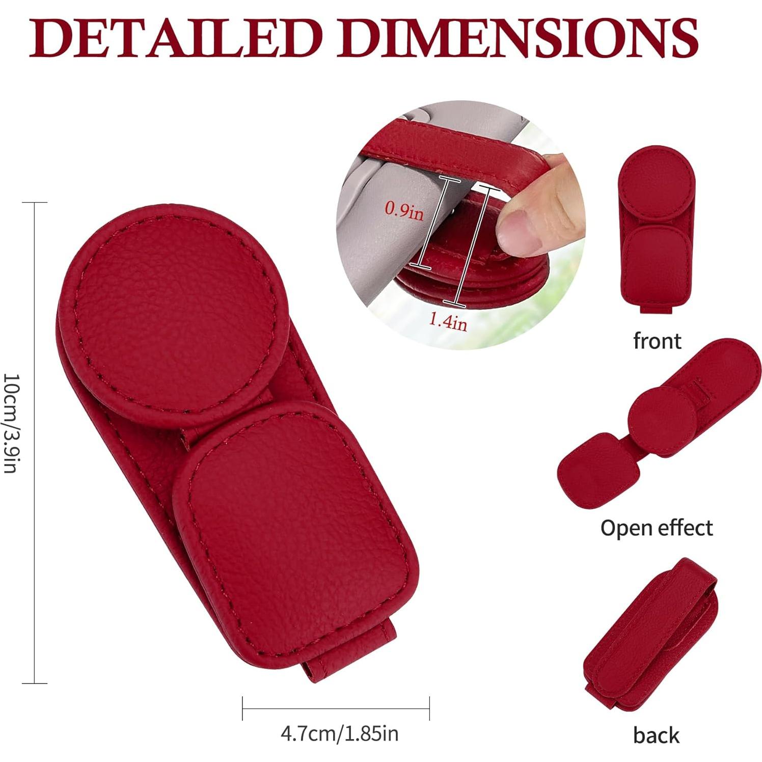 KIWEN Soporte de Gafas de Sol Rojo 2 Pack Magnético