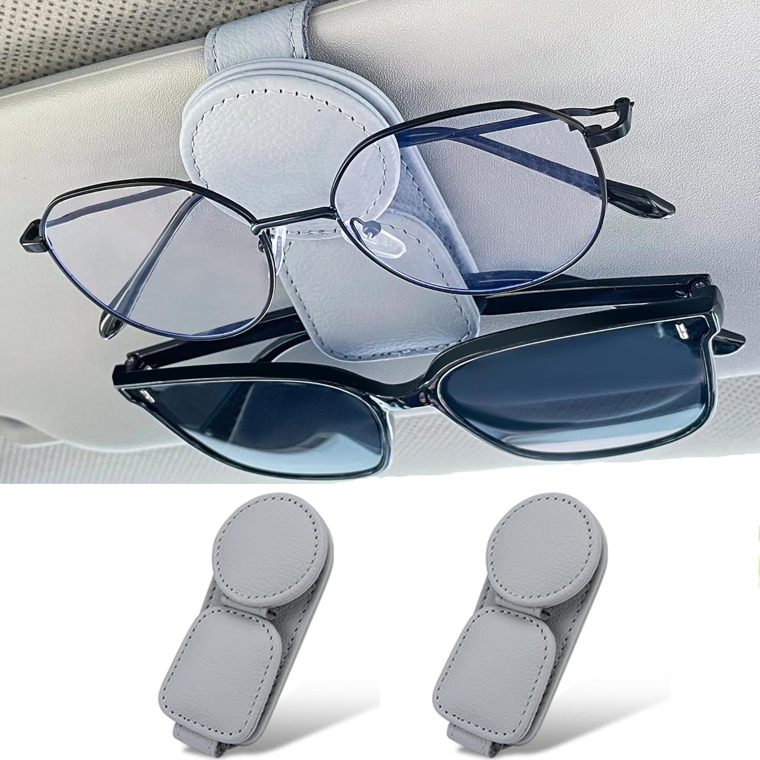 KIWEN Soporte de Gafas de Sol Magnético para Coche, Gris