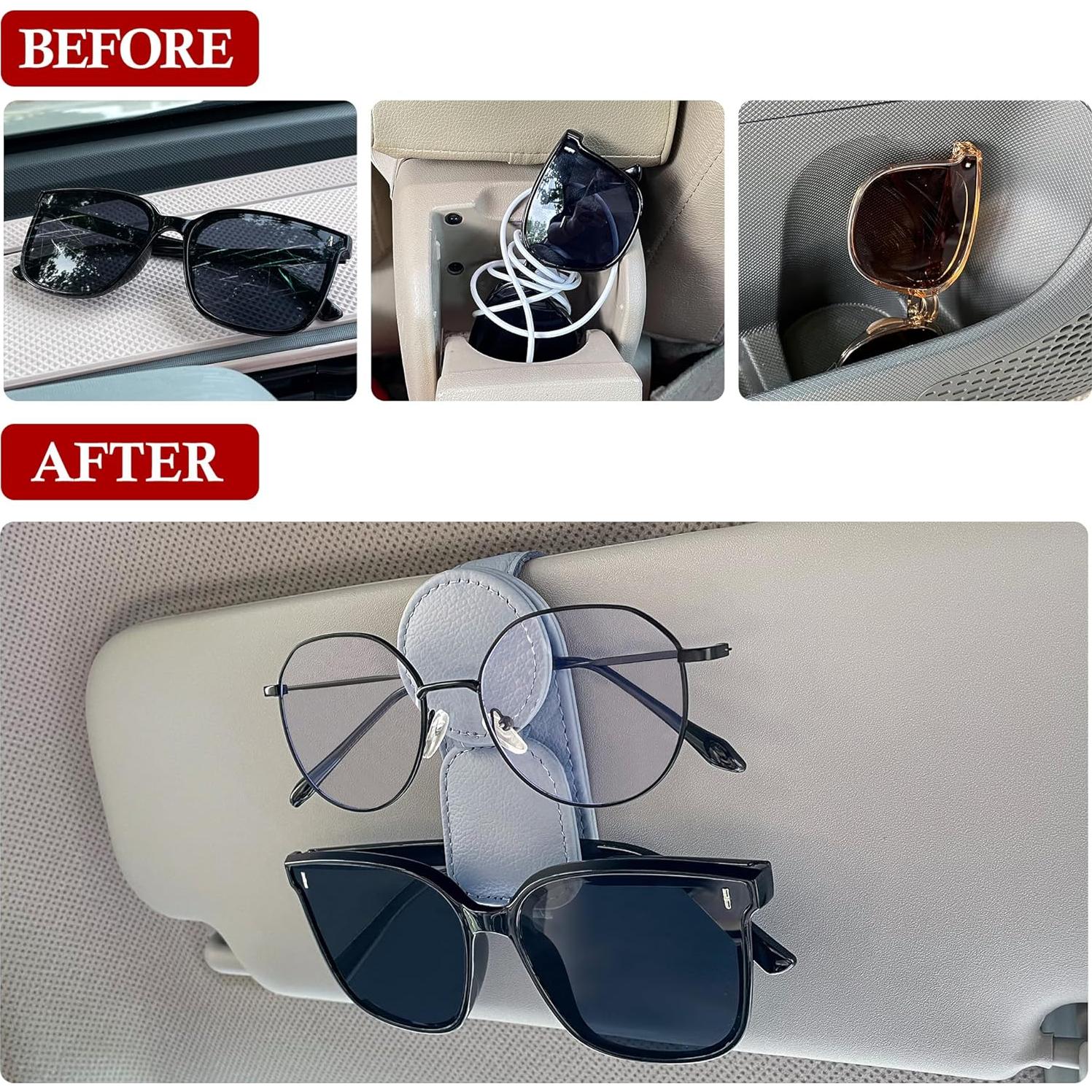 KIWEN Soporte de Gafas de Sol Magnético para Coche, Gris