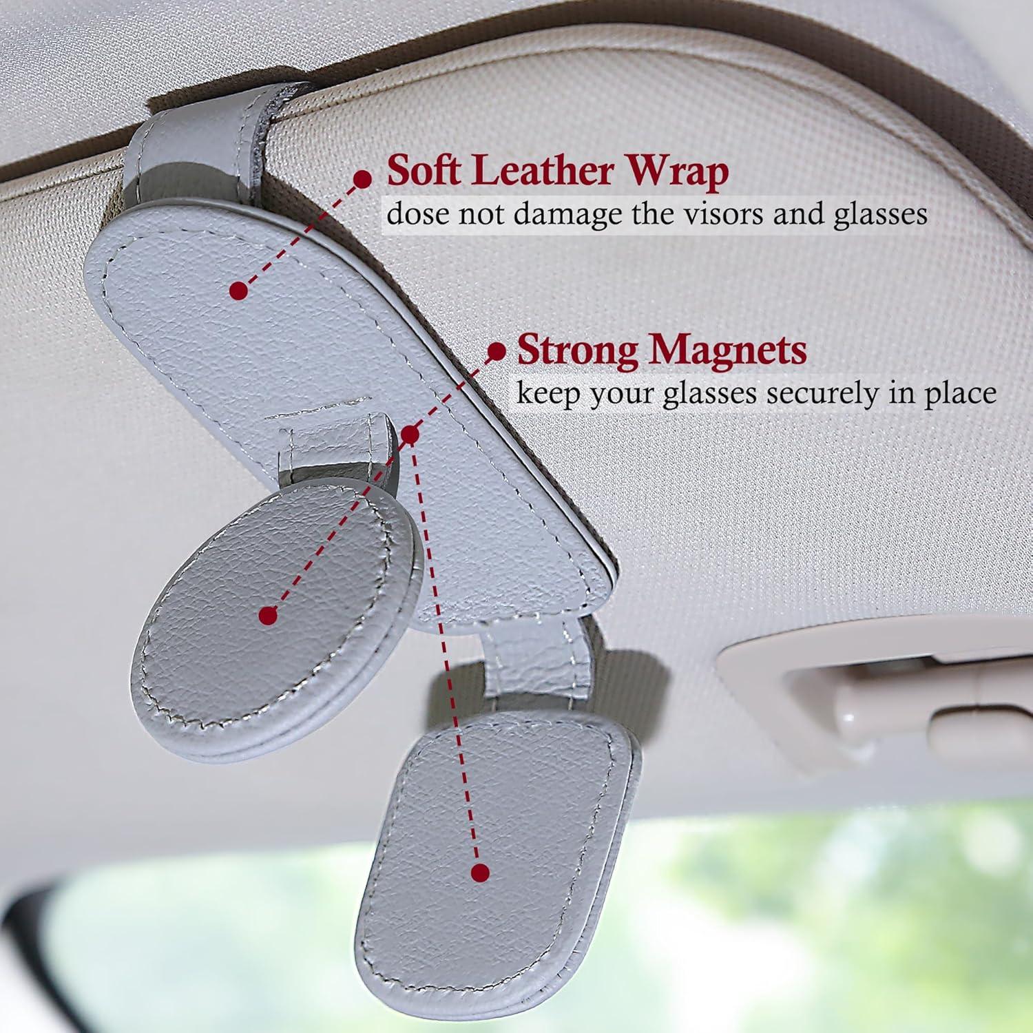 KIWEN Soporte de Gafas de Sol Magnético para Coche, Gris