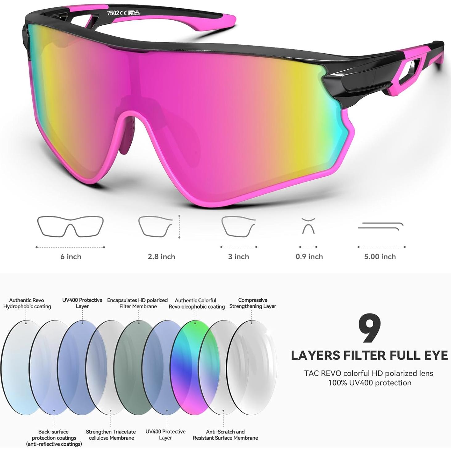 Gafas de Sol BEACOOL 7502 Polarizadas UV400 para Deportes