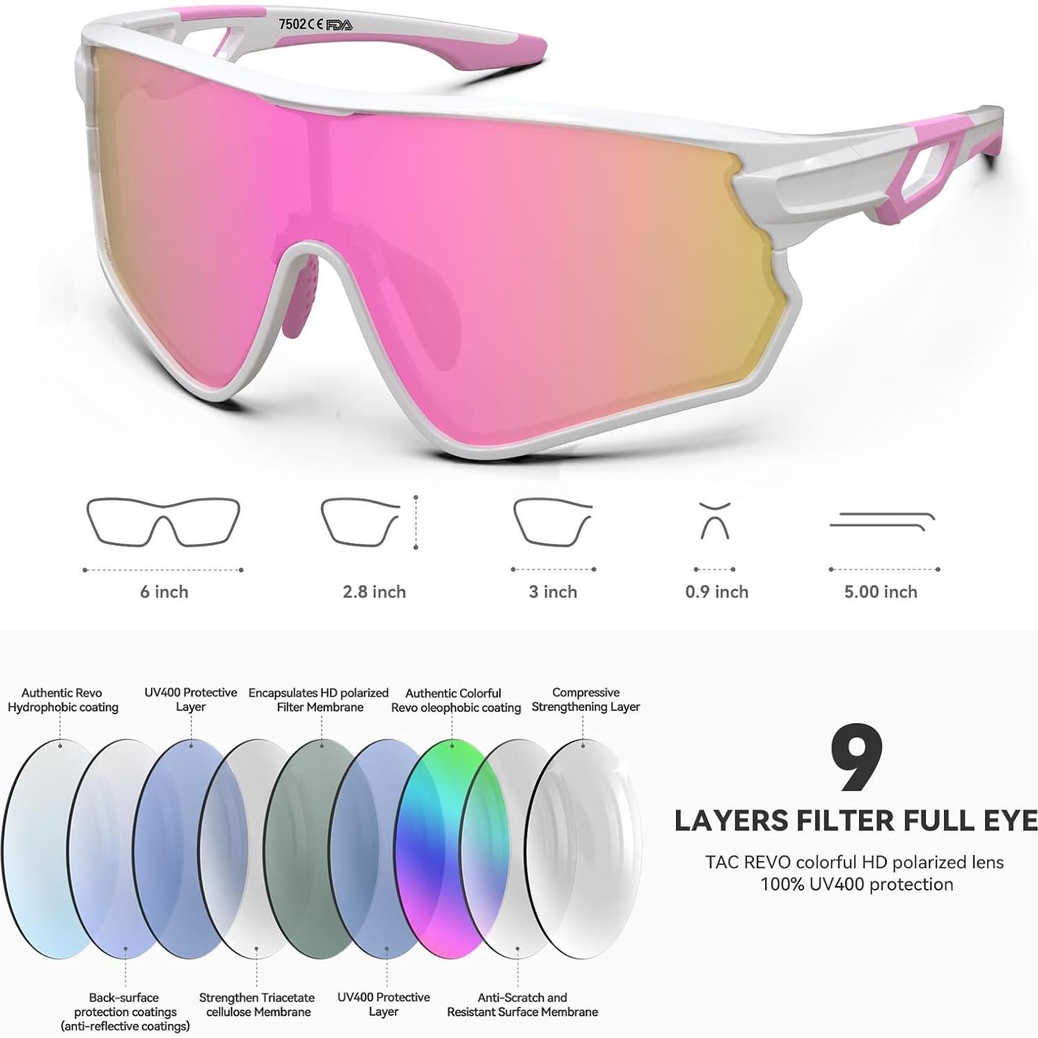 Gafas de Sol BEACOOL 7502 Polarizadas UV400 para Deportes