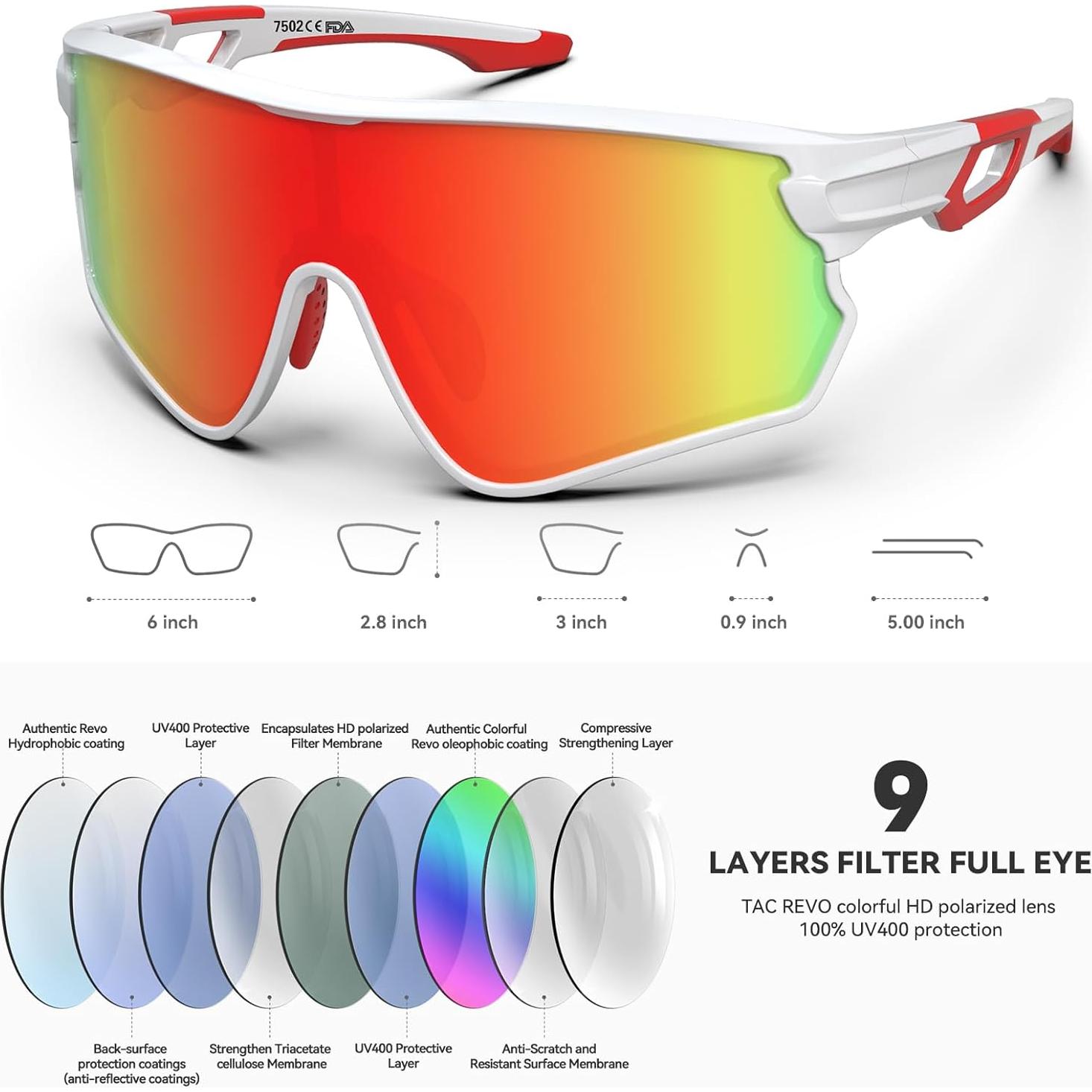 Gafas de Sol Deportivas BEACOOL 7502 Polarizadas UV400