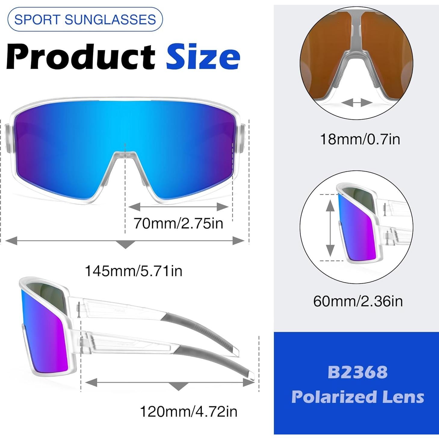 Gafas de Sol Polarizadas FEISEDY para Deportes al Aire Libre