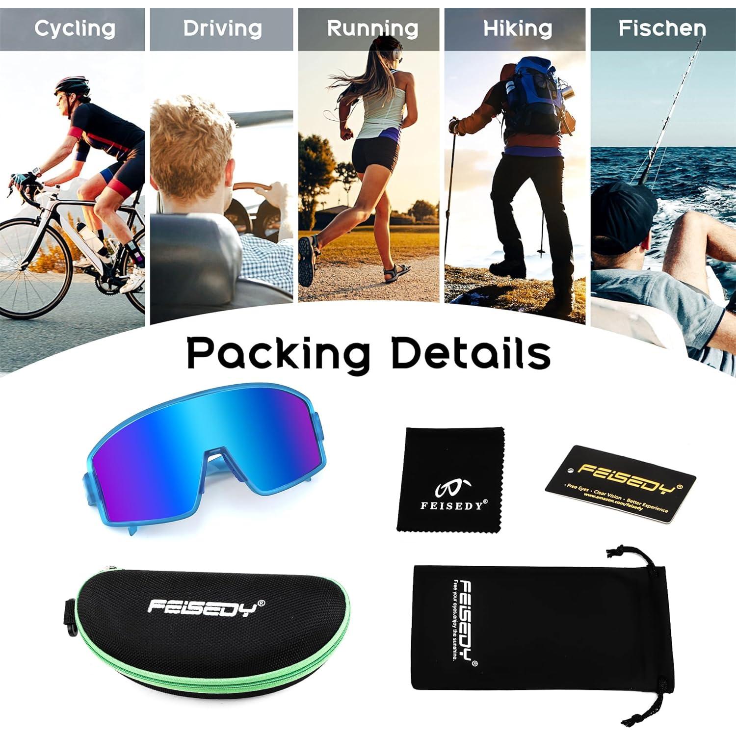 Gafas de Sol FEISEDY Polarizadas Unisex para Deportes