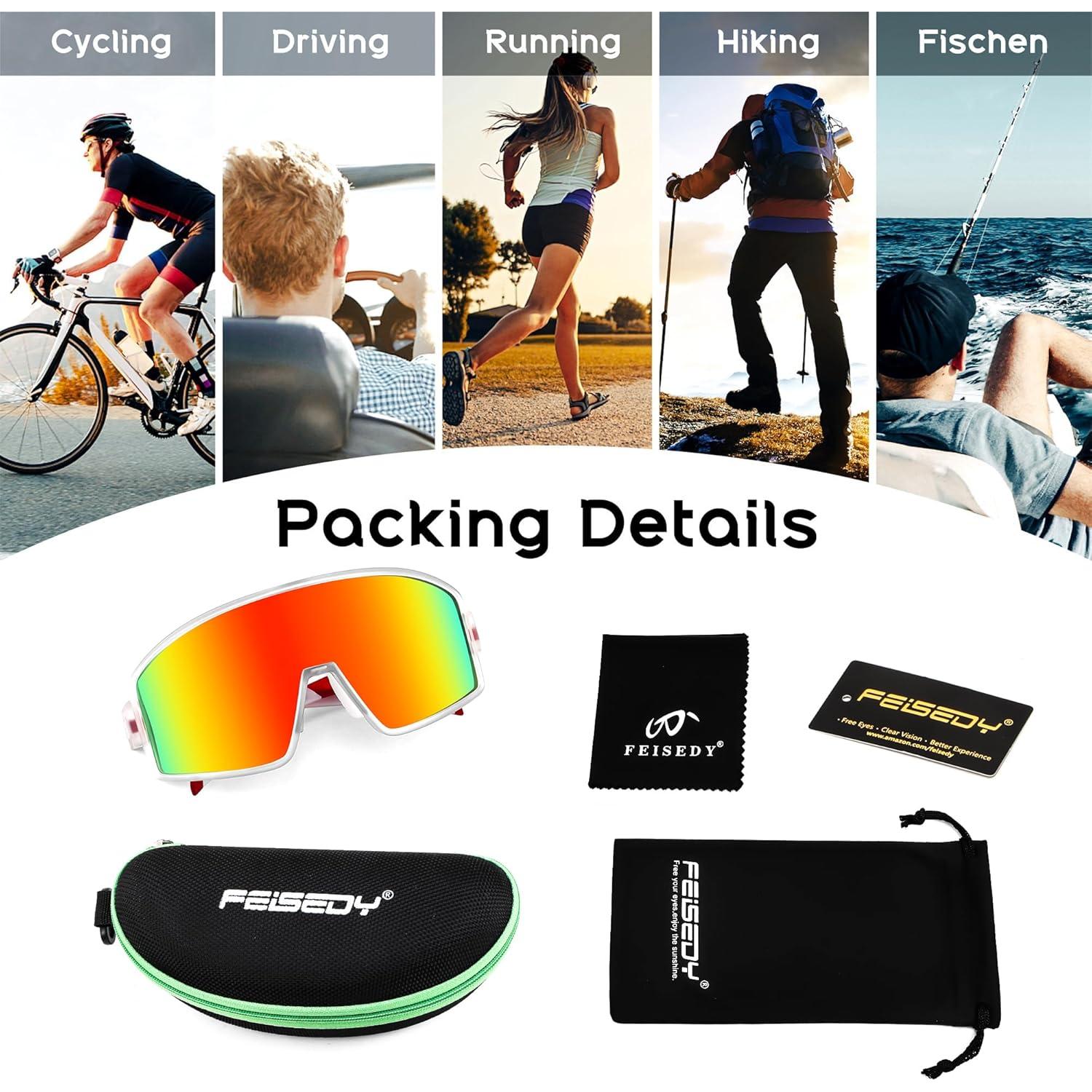 Gafas de Sol Polarizadas FEISEDY para Deportes al Aire Libre