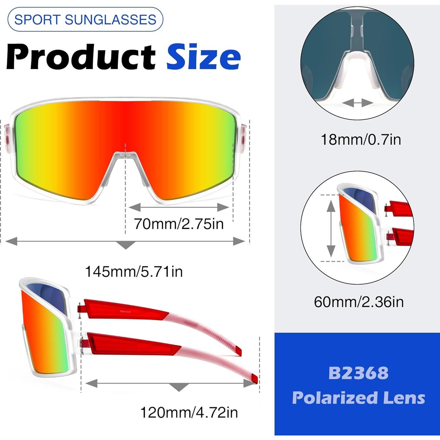 Gafas de Sol Polarizadas FEISEDY para Deportes al Aire Libre