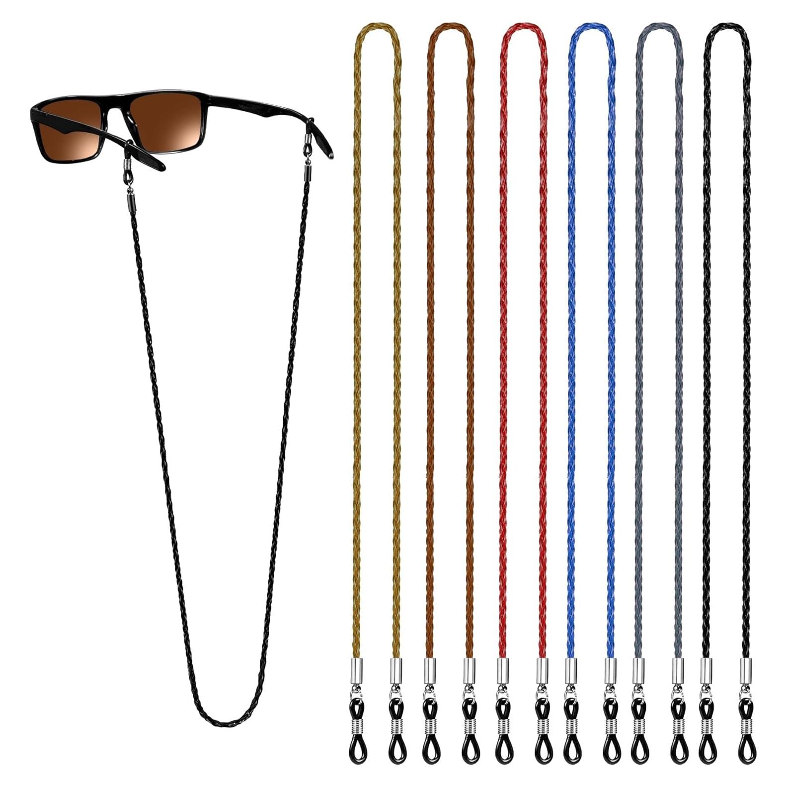 Correa para Gafas - Cadena de Cuero Artificial 35 cm - 6 Piezas