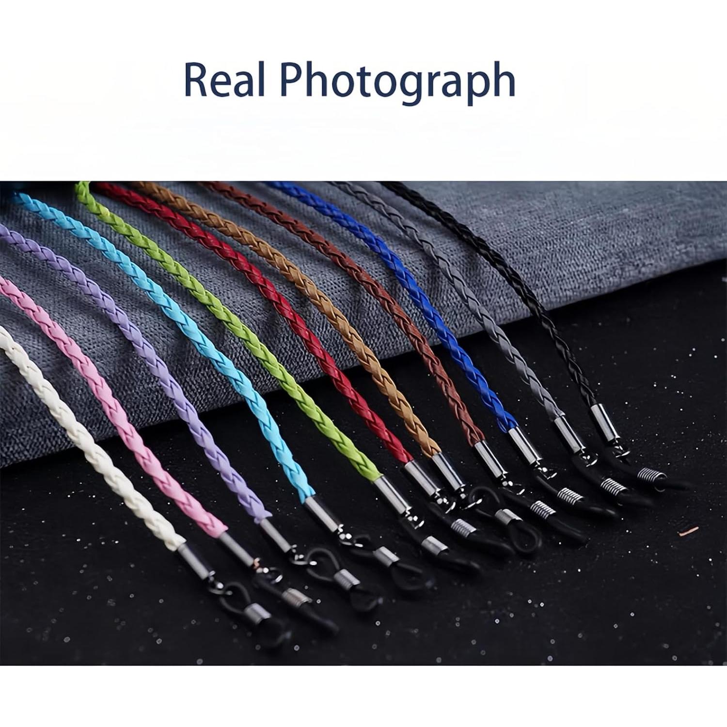 Correa para Gafas - Cadena de Cuero Artificial 35 cm - 6 Piezas