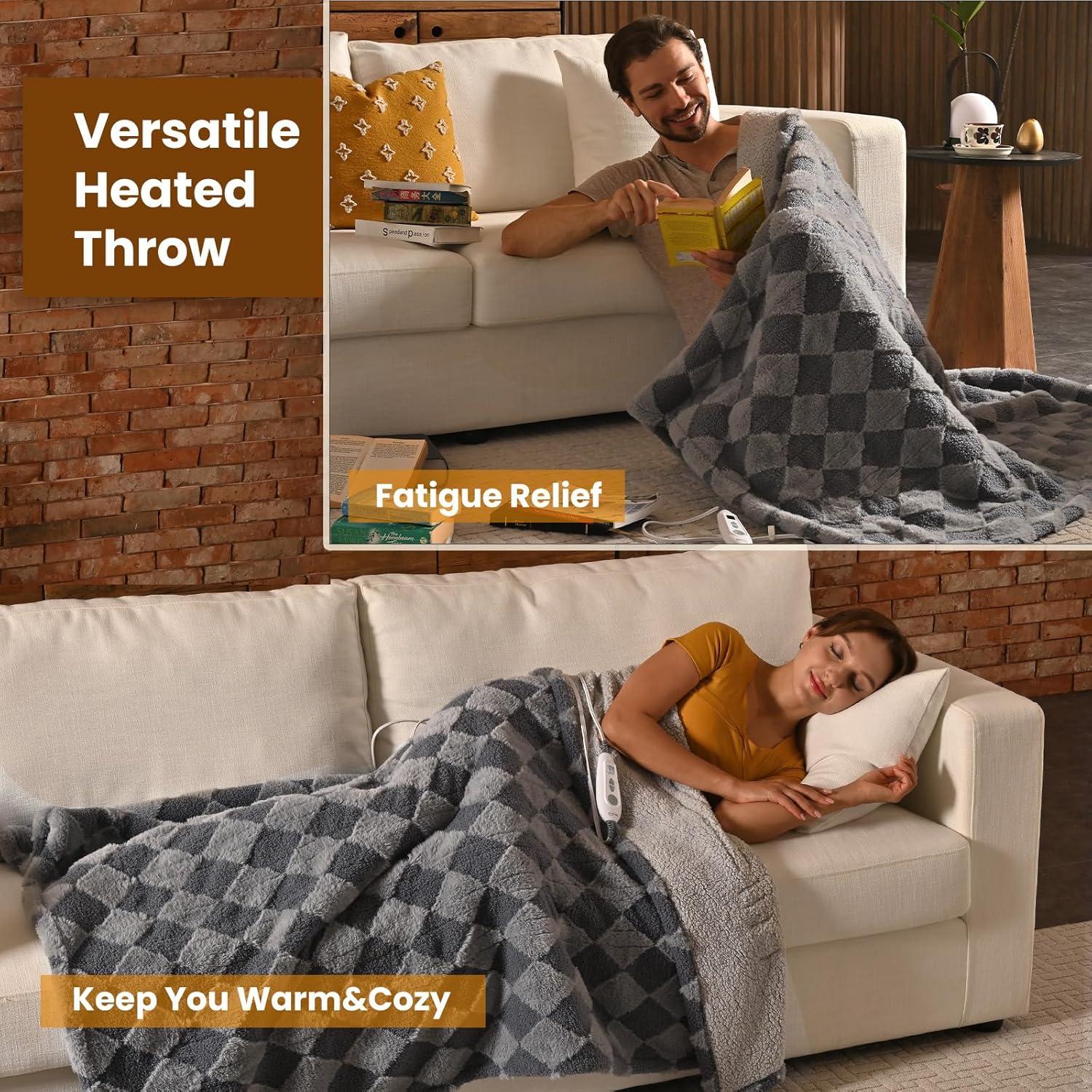 Manta Térmica Bearhug 130 x 150 cm, Eléctrica Gris Sherpa