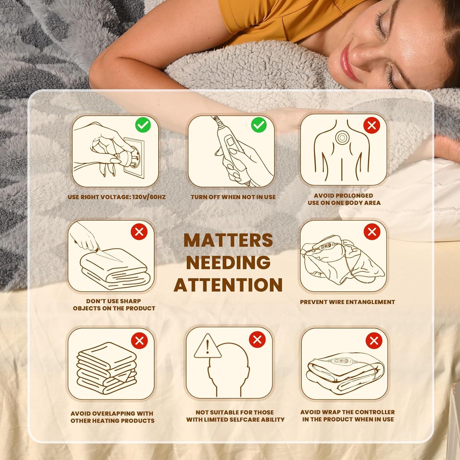 Manta Térmica Bearhug 130 x 150 cm, Eléctrica Gris Sherpa