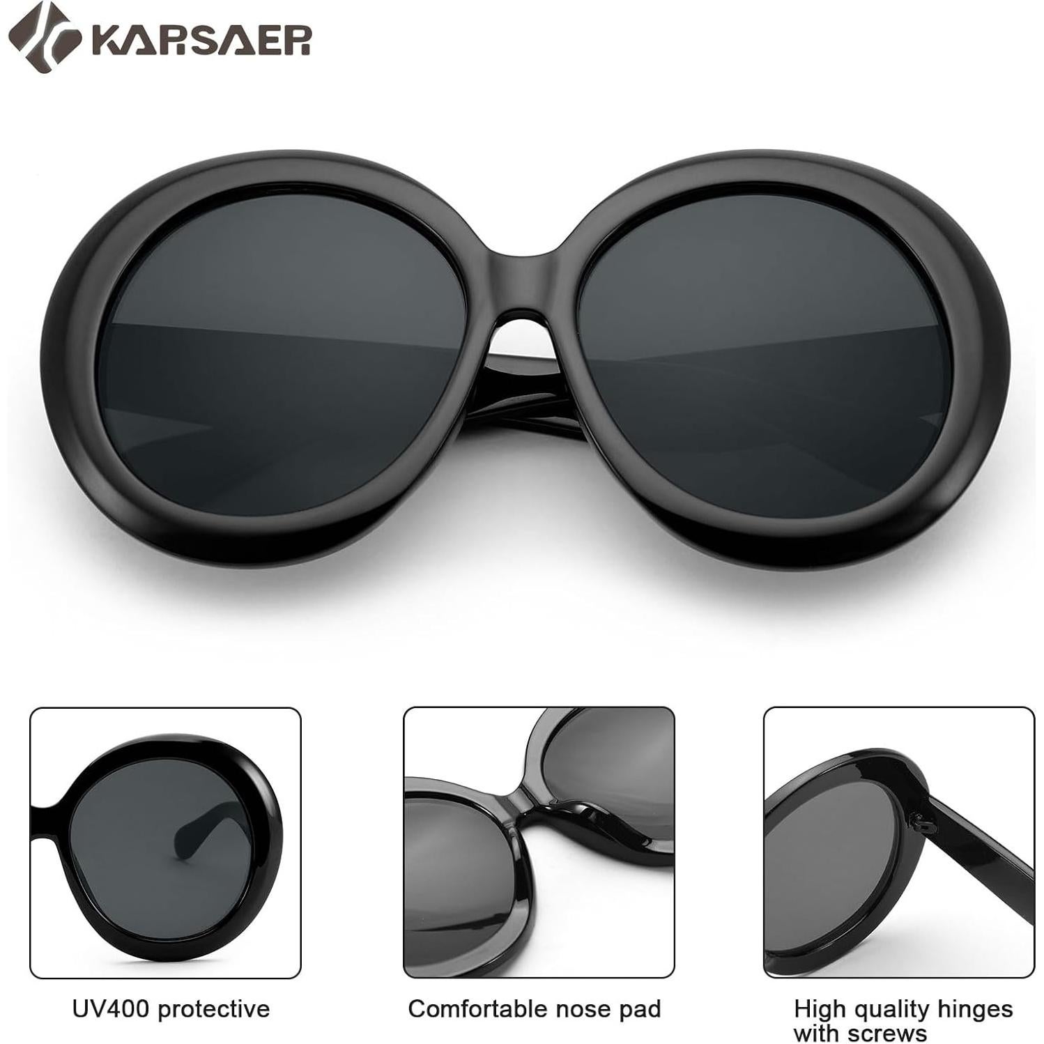 Gafas de sol redondas Karsaer UV400 grandes unisex
