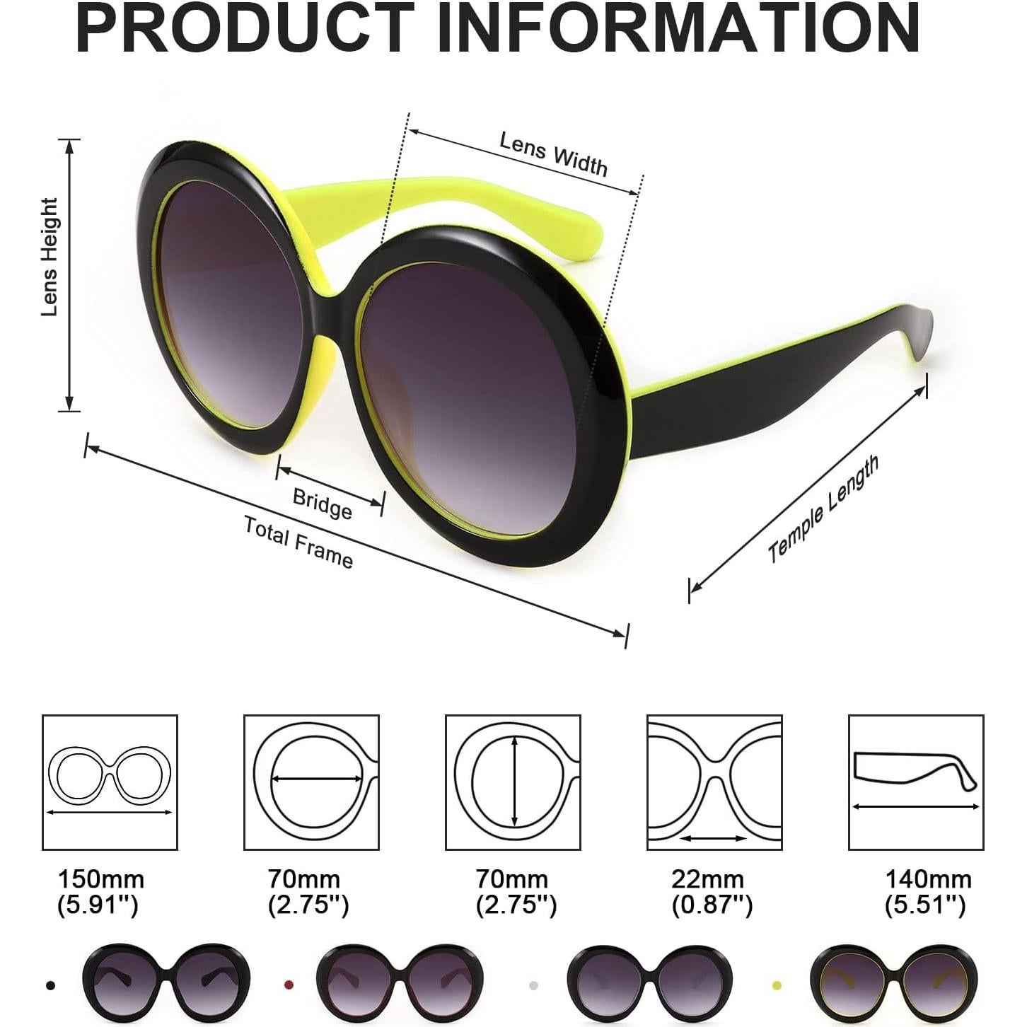 Gafas de sol redondas Karsaer UV400 grandes unisex