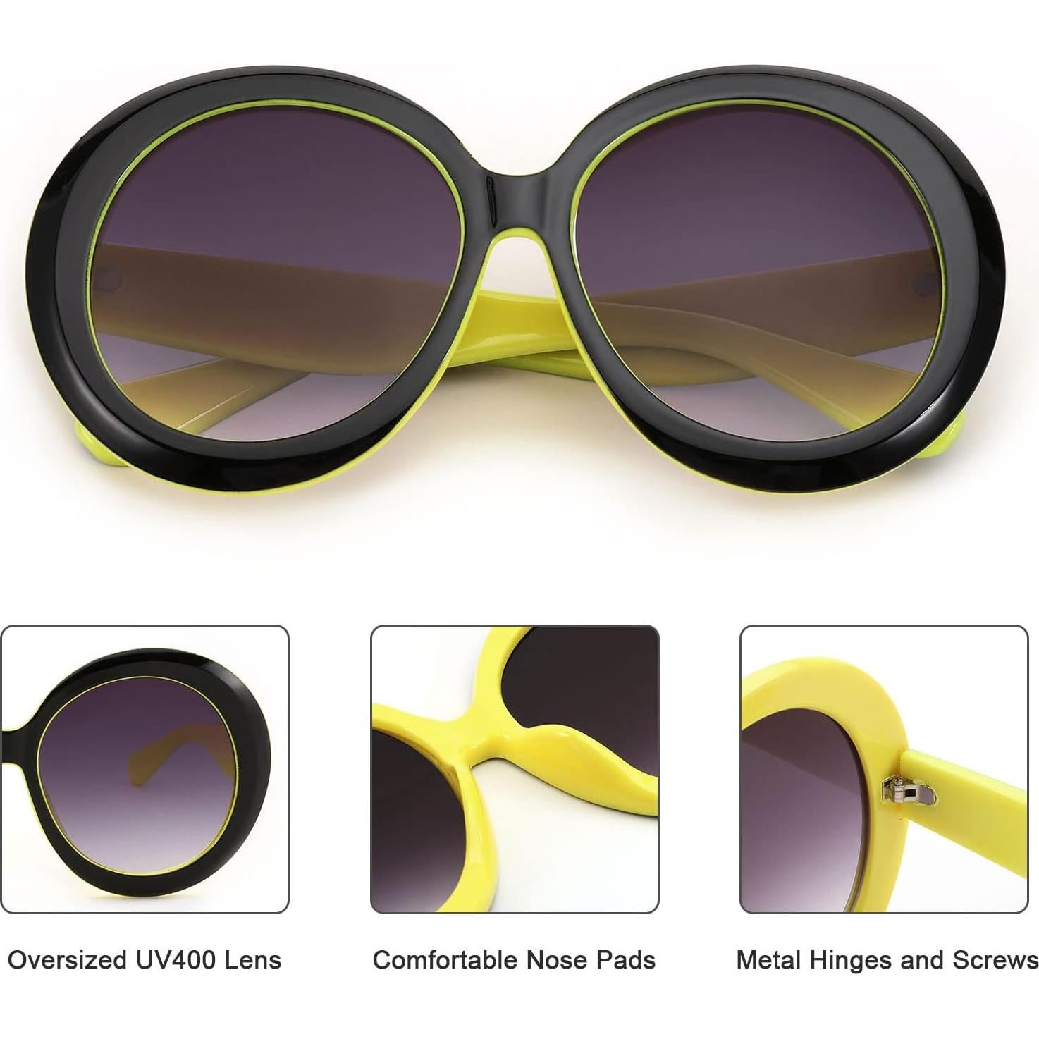 Gafas de sol redondas Karsaer UV400 grandes unisex