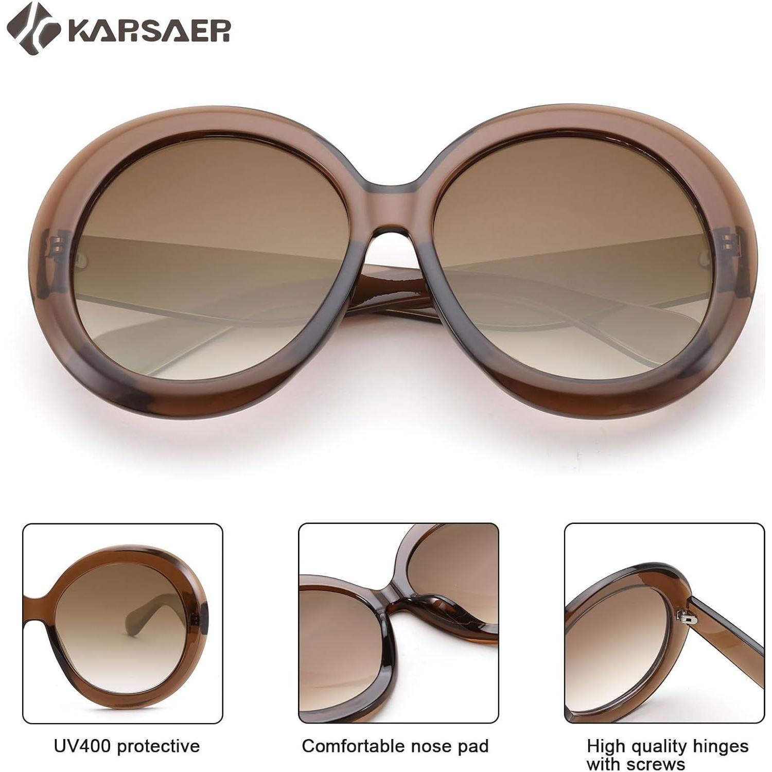 Gafas de sol redondas Karsaer UV400 grandes unisex
