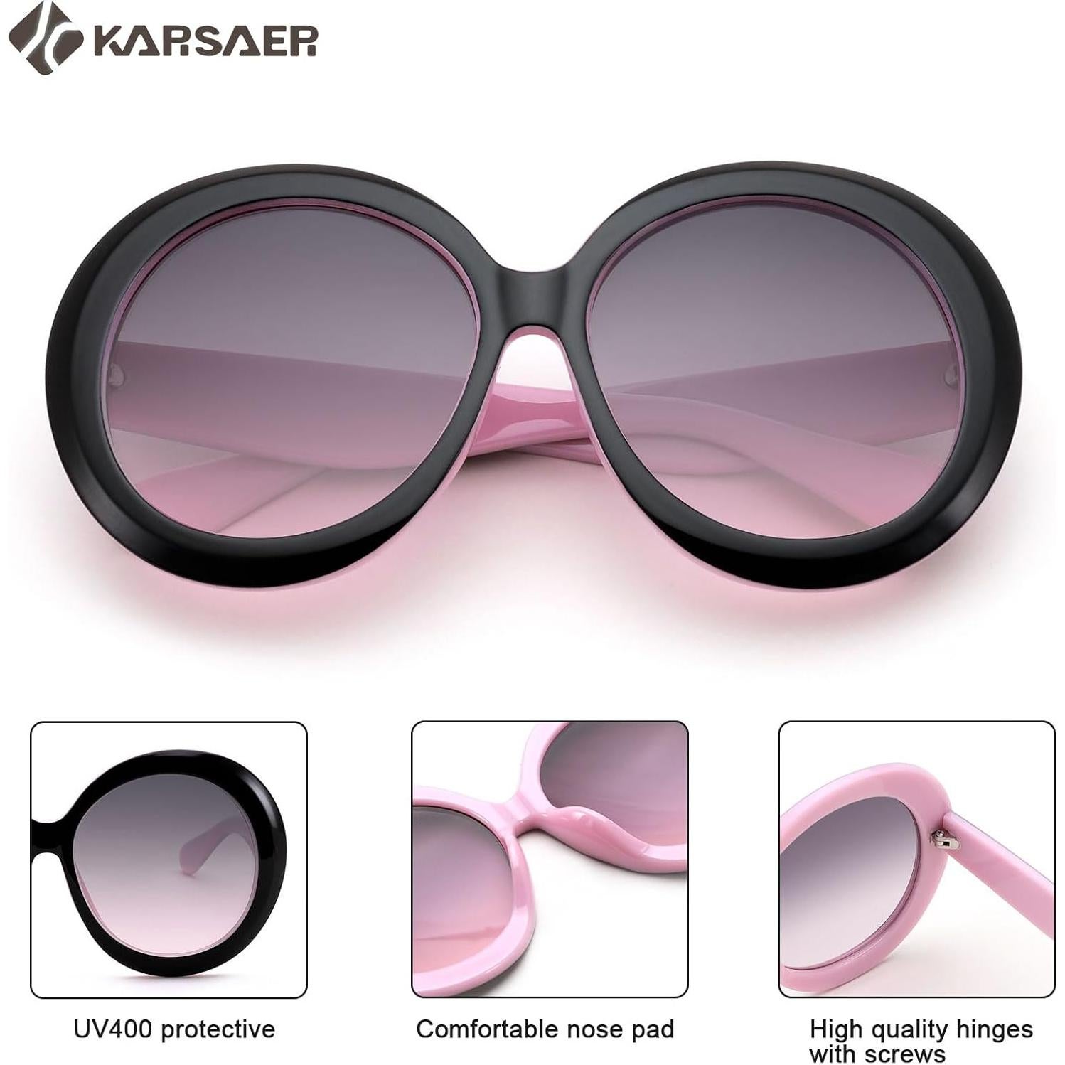 Gafas de sol redondas Karsaer UV400 grandes unisex