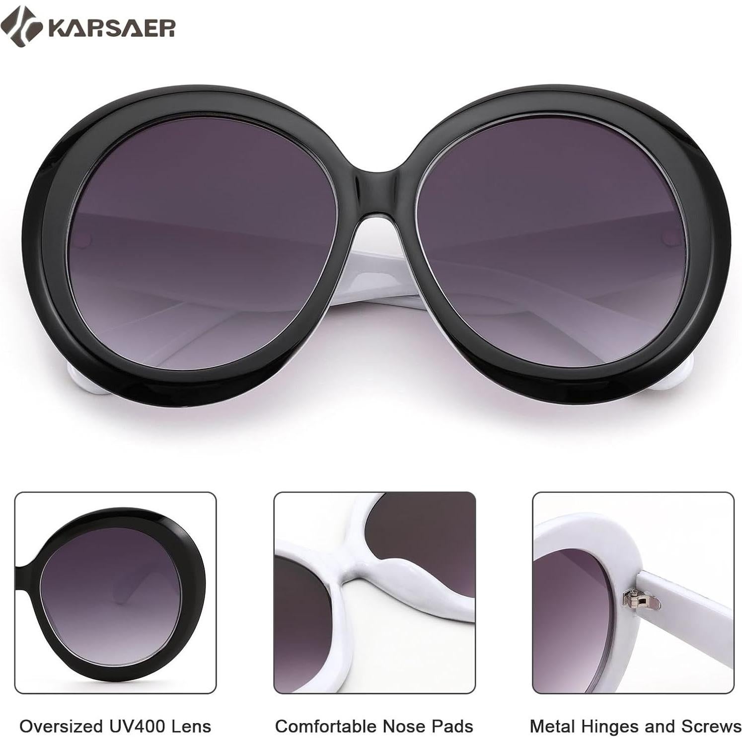 Gafas de sol redondas Karsaer UV400 grandes unisex