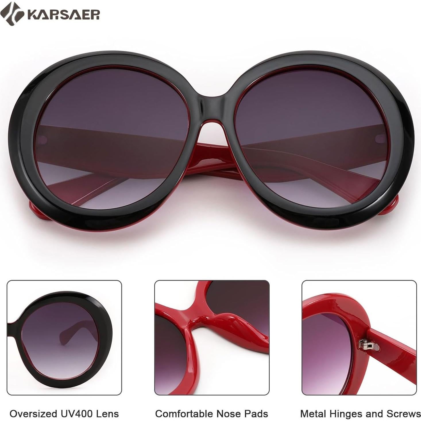Gafas de sol redondas Karsaer UV400 grandes unisex