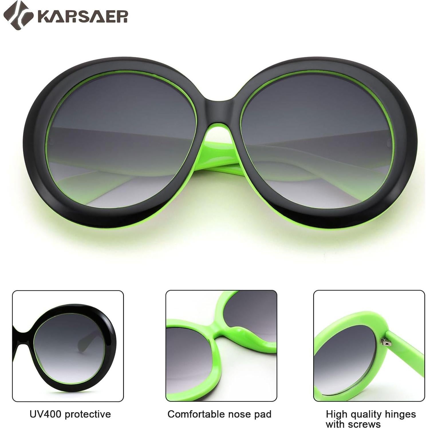 Gafas de sol redondas Karsaer UV400 grandes unisex