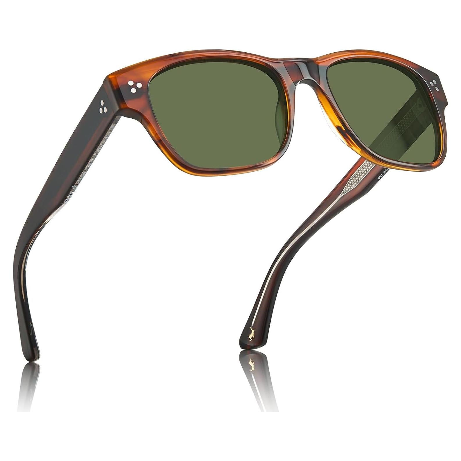 Gafas de sol polarizadas CARFIA para hombres, marco acetato grueso