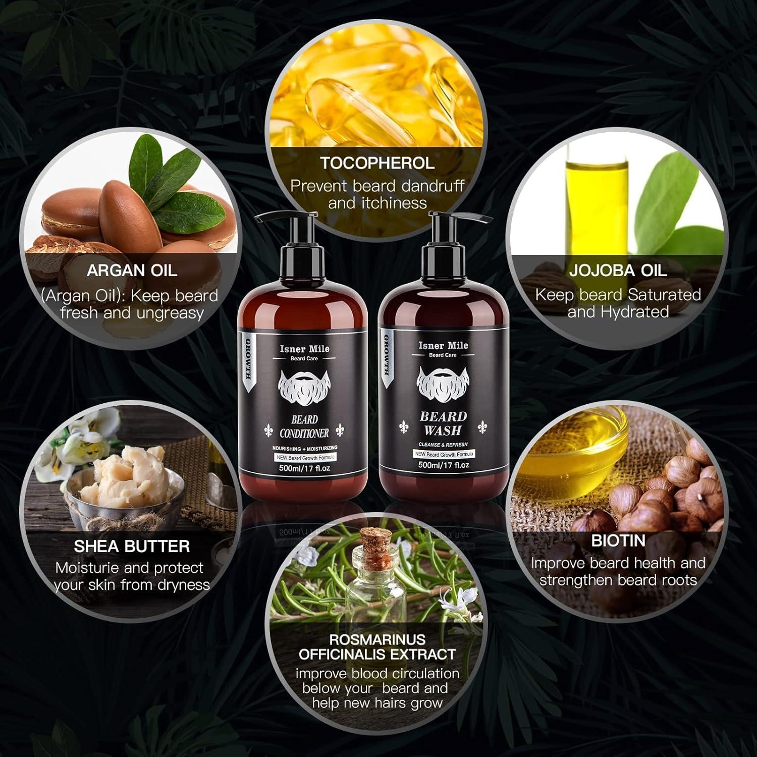 Kit Champú y Acondicionador para Barba ISNER MILE 500 ml