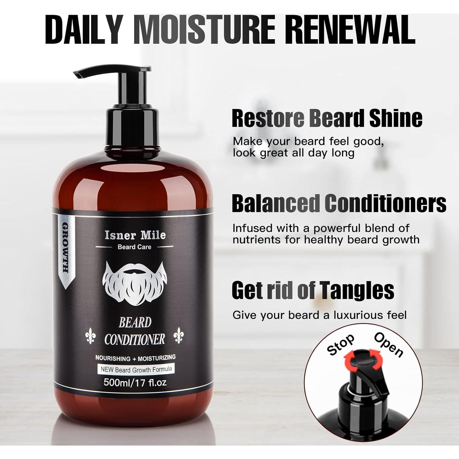 Kit Champú y Acondicionador para Barba ISNER MILE 500 ml