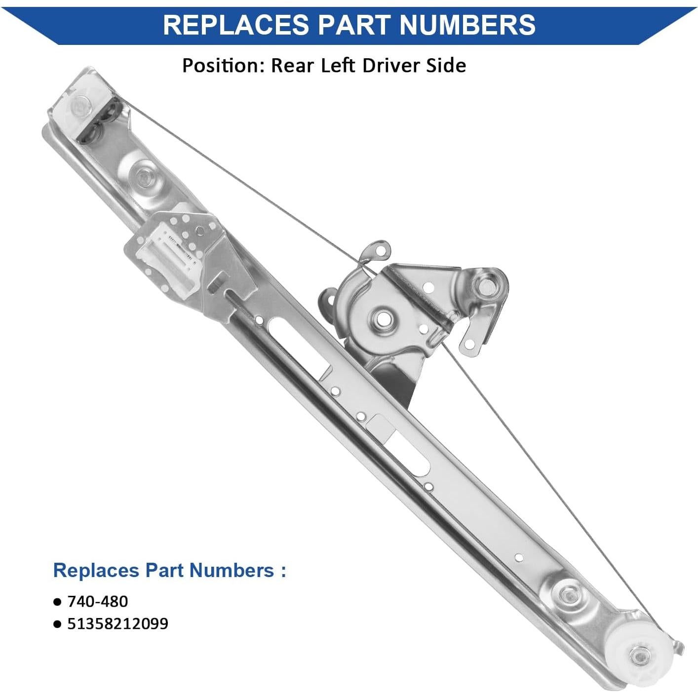 Regulador de Ventana Eléctrico Obaee Lado Izquierdo Trasero BMW E46