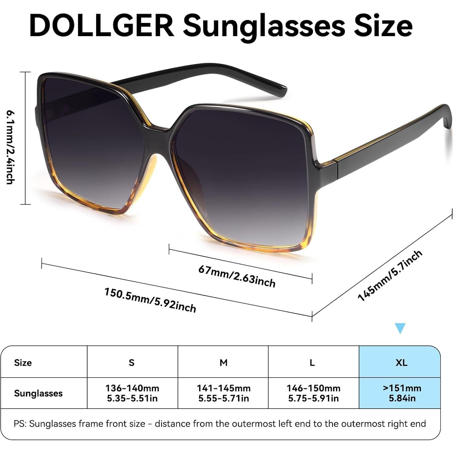 Gafas de sol cuadradas Dollger UV400 para mujeres y hombres