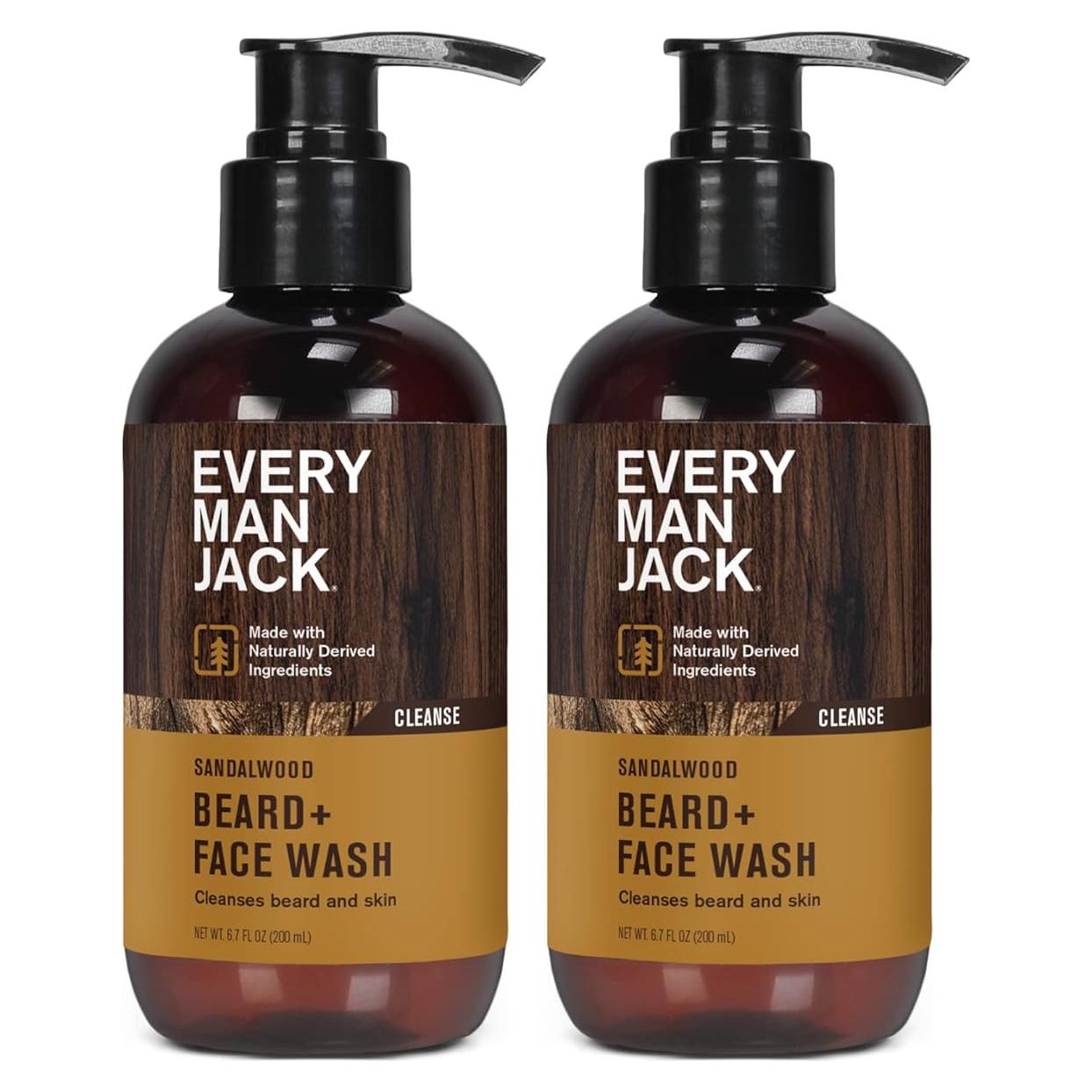 Every Man Jack Lavado de Barba Madera de Sándalo 2 Pack