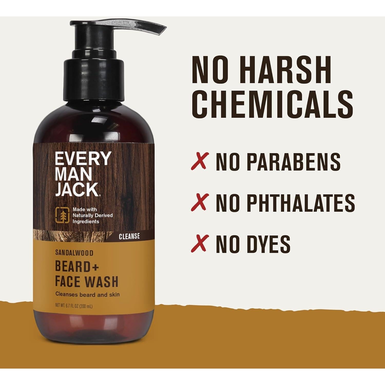 Every Man Jack Lavado de Barba Madera de Sándalo 2 Pack