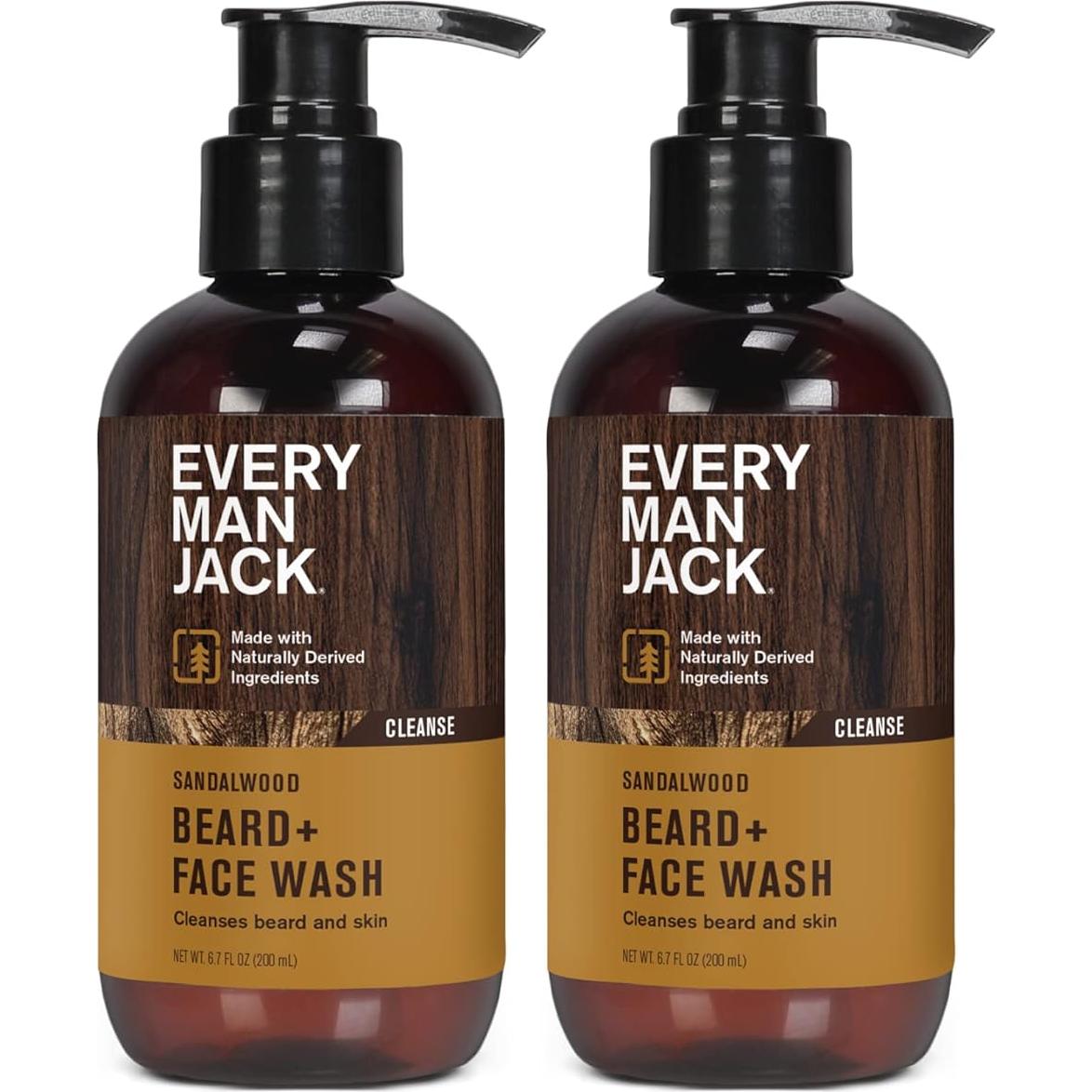 Every Man Jack Lavado de Barba Madera de Sándalo 2 Pack