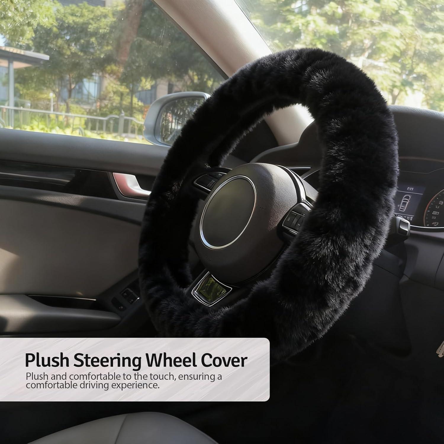 Juego de Cubiertas de Volante Esponjosa I3DIDEA Negro 3 en 1