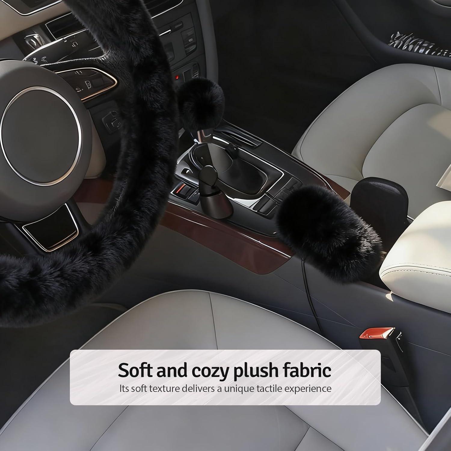 Juego de Cubiertas de Volante Esponjosa I3DIDEA Negro 3 en 1