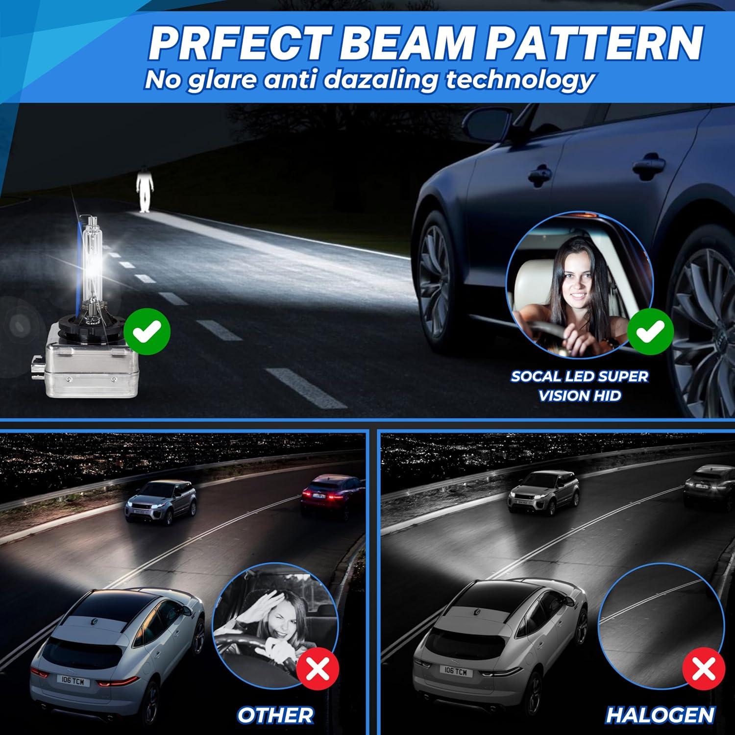 Bombillas HID Xenon D1S 35W SOCAL-LED 10000K Azul Profundo - Paquete de 2