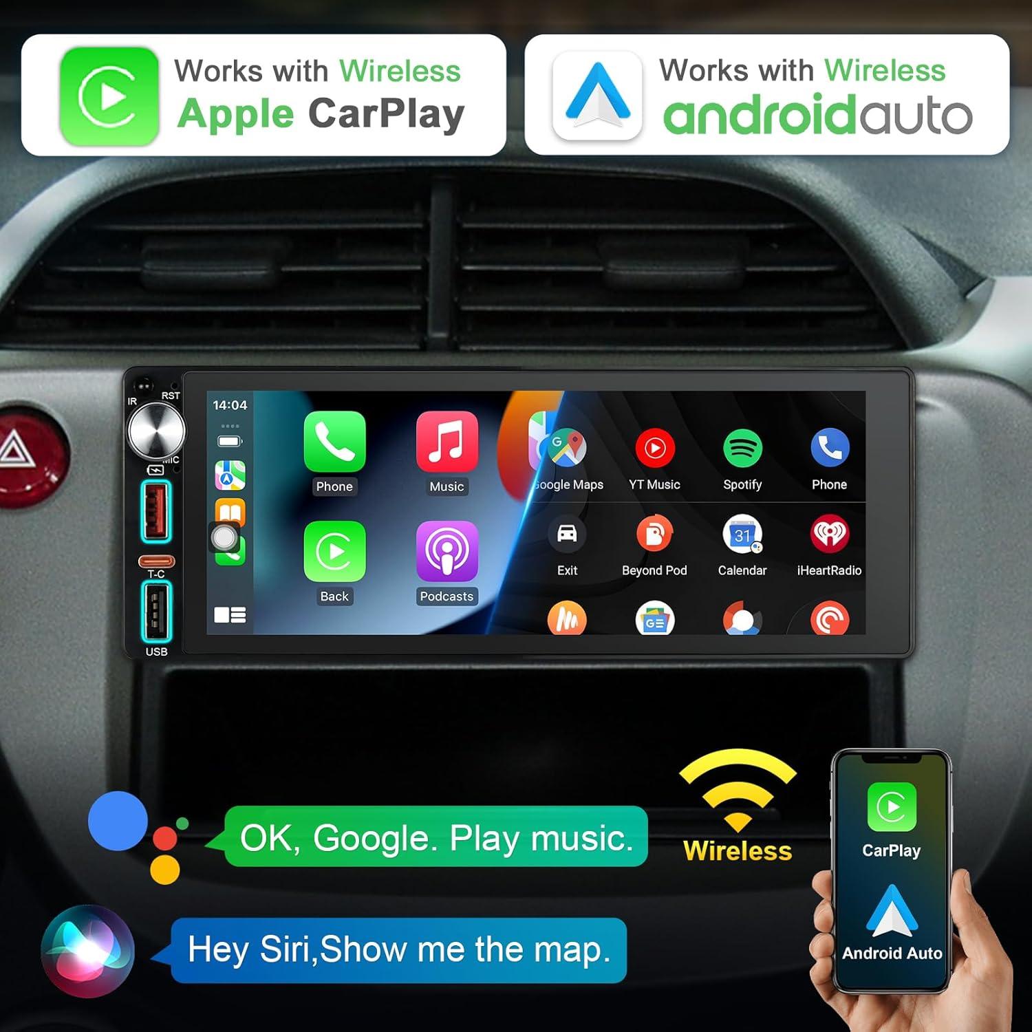 Radio Táctil 6.9" Cogamichi con Apple CarPlay y Android Auto