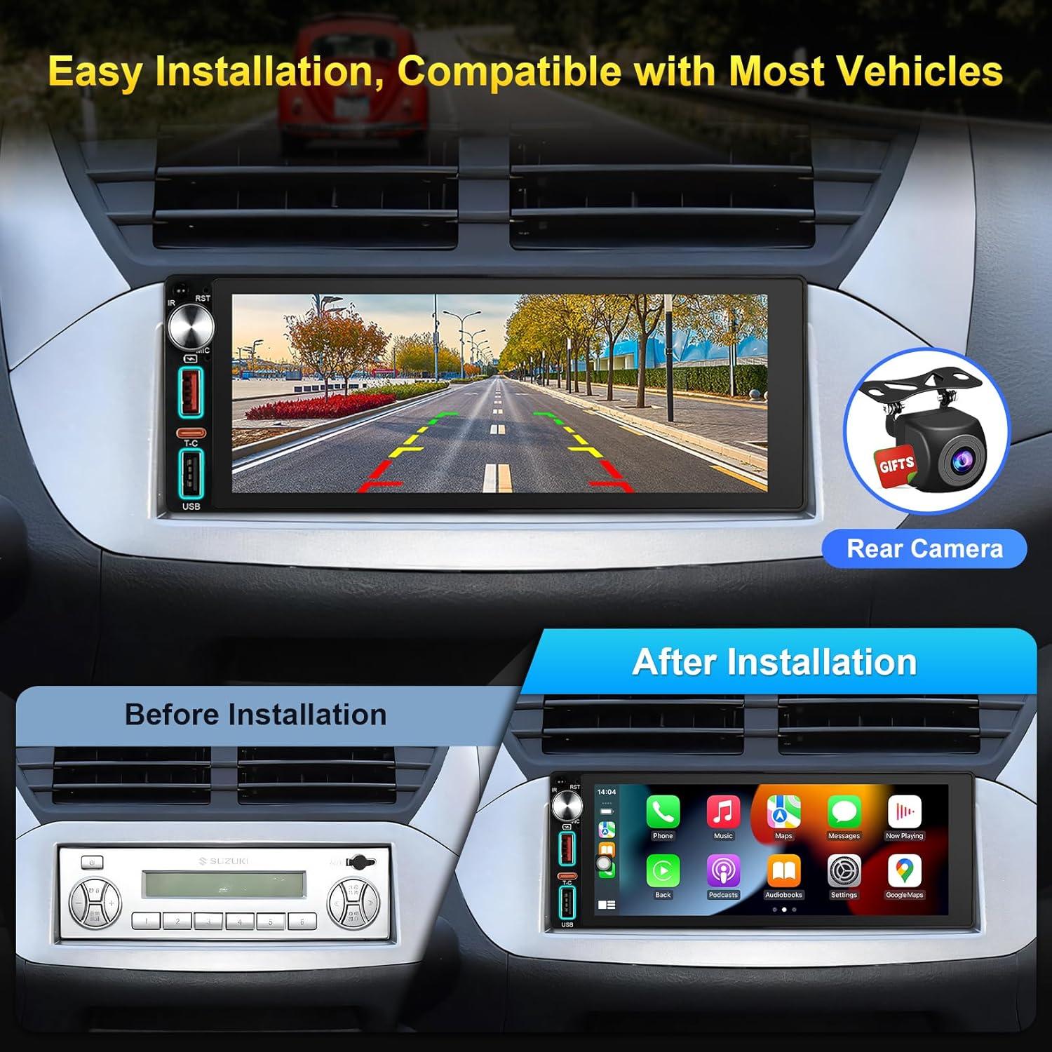 Radio Táctil 6.9" Cogamichi con Apple CarPlay y Android Auto