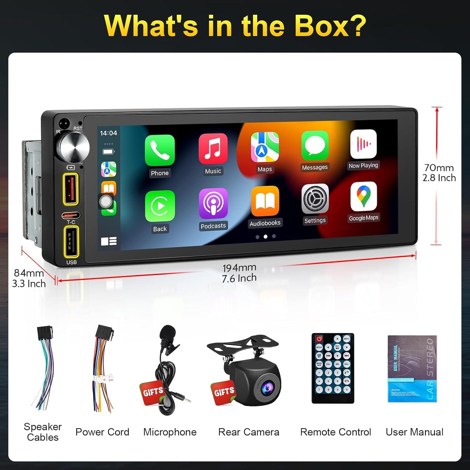 Radio Táctil 6.9" Cogamichi con Apple CarPlay y Android Auto