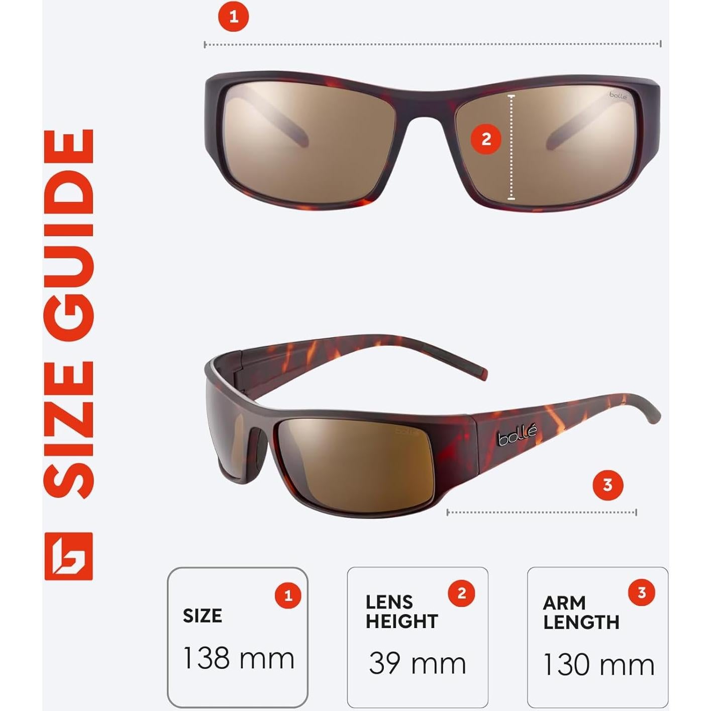 Gafas de Sol Bolle 63mm Polarizadas para Hombres y Mujeres