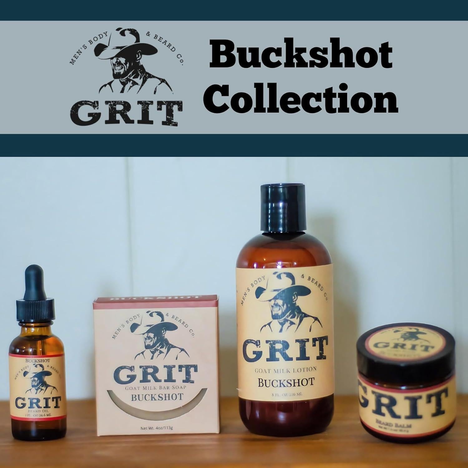 Bálsamo para Barba GRIT Buckshot 45g | Natural | Estiliza y Suaviza